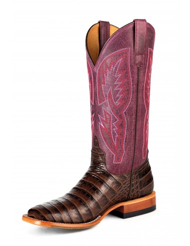 Macie Bean Chocolate Caiman Print Ladies' Boot brillant des détails fins