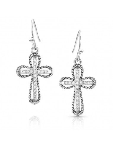 Montana Silversmiths Expressive Faith Crystal Cross Earrings la chaussure