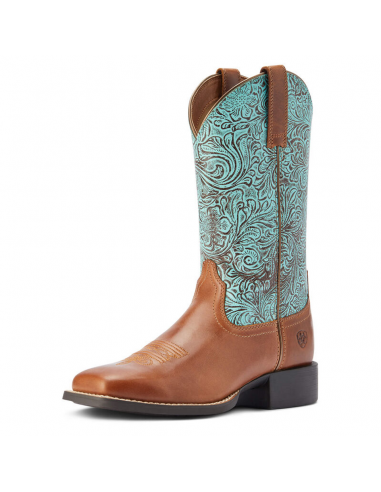 Ariat Round Up West Turquoise Floral Boot de votre