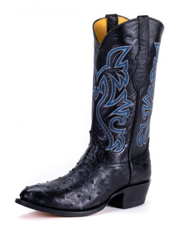 Cowtown Men's Black Full Quill Ostrich Boots pas cher chine