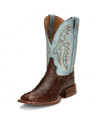 Tony Lama Men's Smooth Brown Ostrich Castillo Boot les ligaments