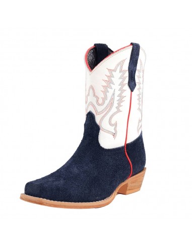 R WATSON KIDS BLUE ROUGH OUT BOOTS de France