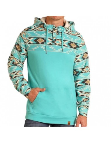 Rock & Roll Teal Aztec Hoodie Venez acheter