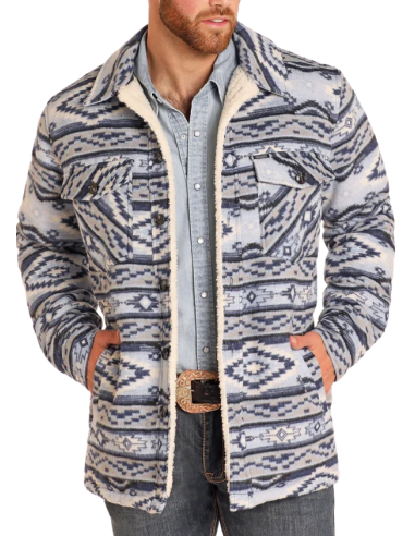 Rock & Roll Aztec Brushed Jacquard Shirt Jacket en ligne