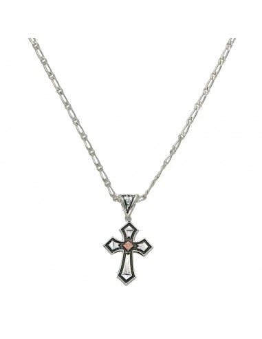 Montana Silversmiths Antique Copper Diamond Cross Necklace offre 