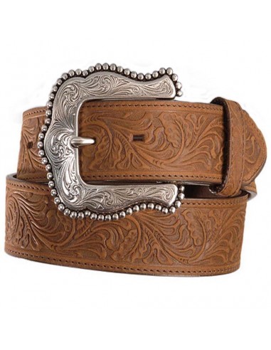 1 1/2" Light Brown Tooled Layla Ladies' Belt hantent personnes