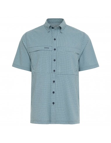 GameGuard Sea Glass & Deep Water Short Sleeve Button Down TekCheck Men's Shirt Les êtres humains sont 