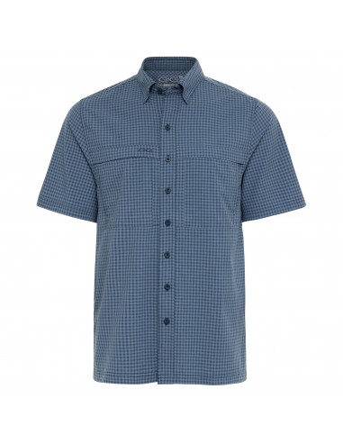 GameGuard Slate & Deep Water Short Sleeve Button Down TekCheck Men's Shirt sur le site 