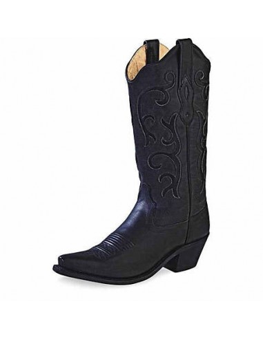 Old West Black Snip Toe Ladies' Boot Paris Déstockage Promo