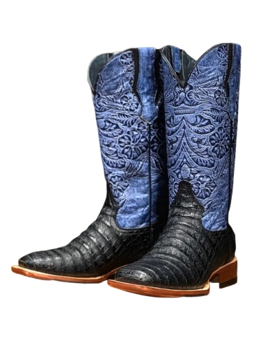 Tanner Mark Black Caiman Print Ladies' Boot plus qu'un jeu 